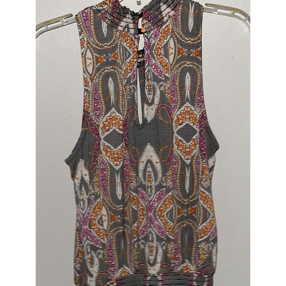 Verona Collection Sleeveless High Neck Blouse – Boho Geometric Print – Size L - Picture 2 of 3